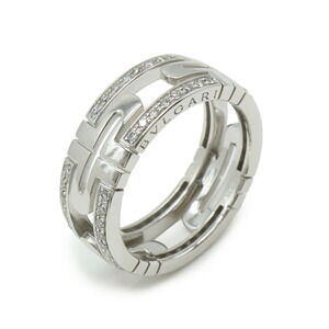 BVLGARI Parentesi Work Ring, 18K 750 White Gold with Diamonds, #60, Japanese ...